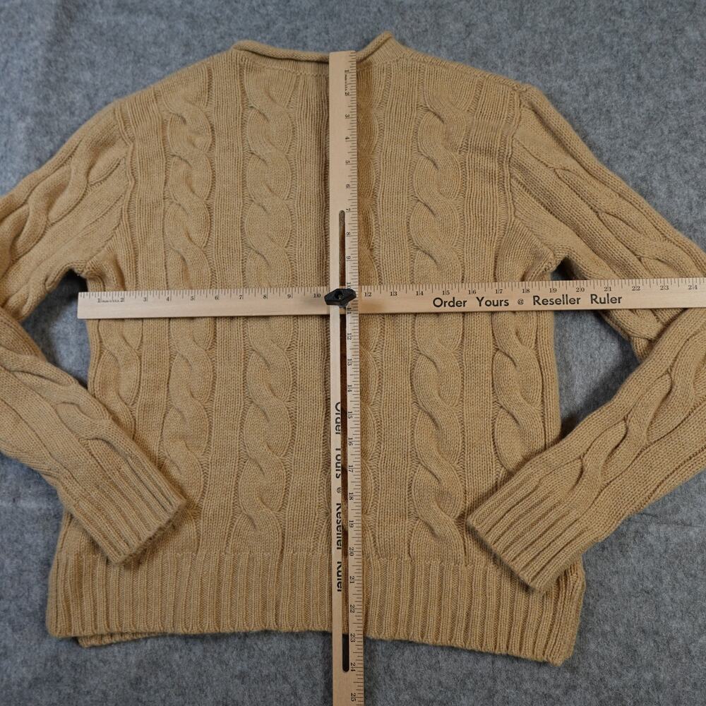 Ralph Lauren Sweater Womens Medium Cable Knit Fisherman Crew Neck Cashmere Wool - Picture 6 of 9